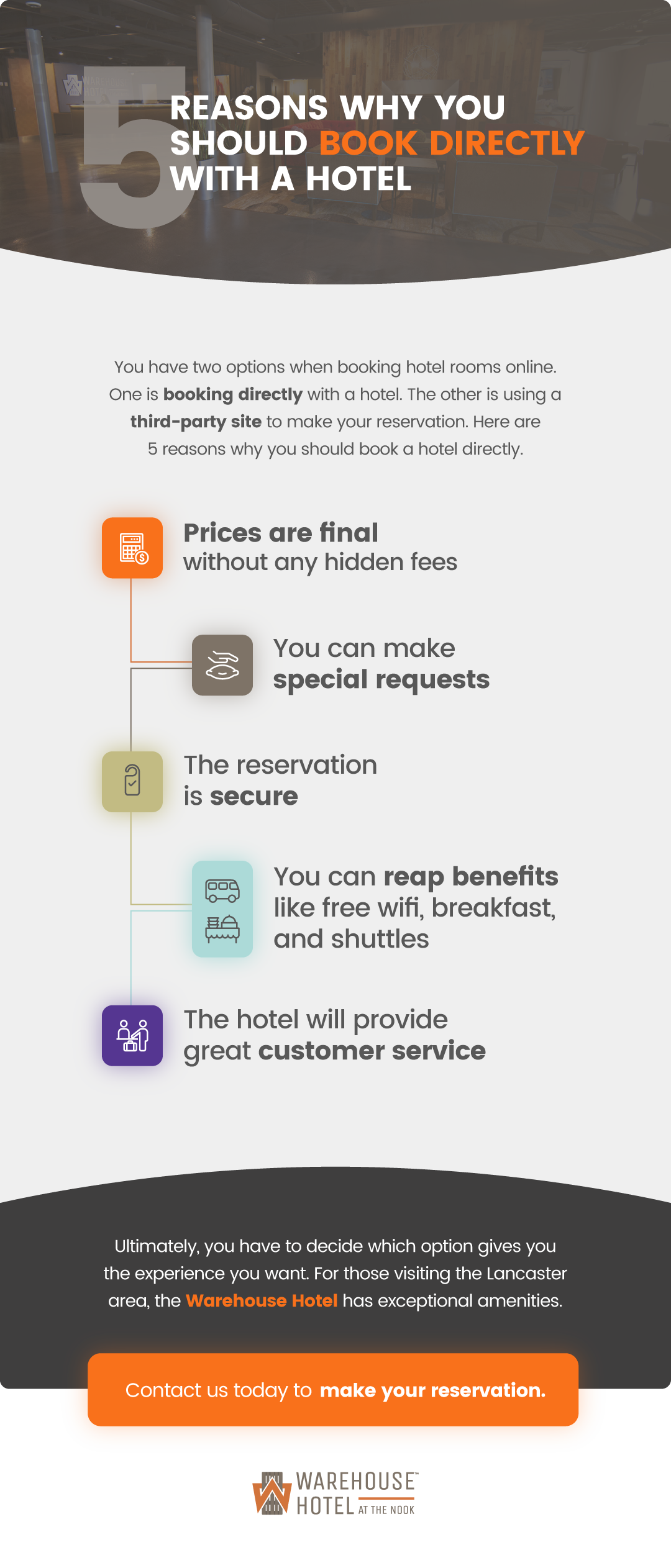 reasons to book directly with a hotel