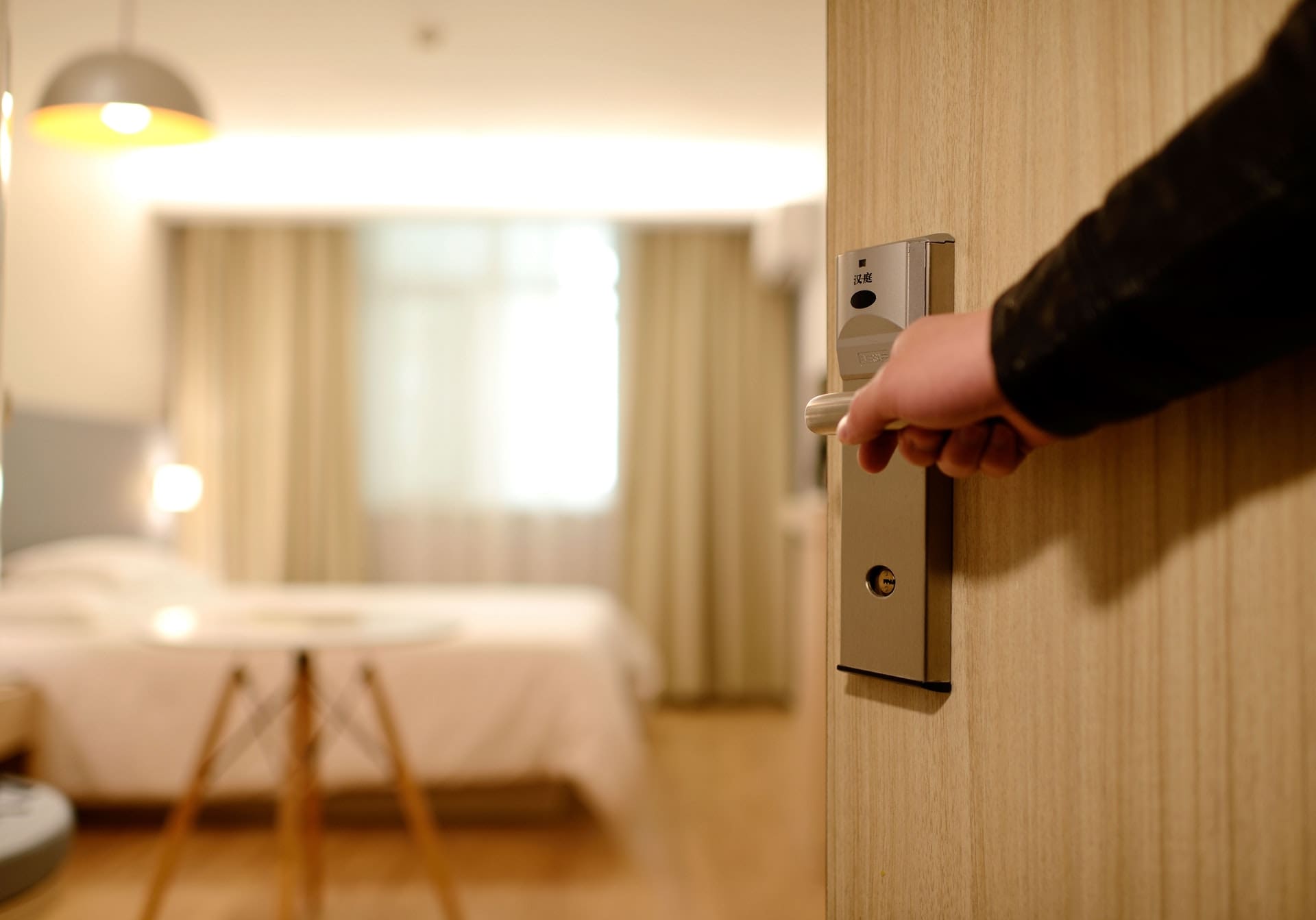 opening hotel door