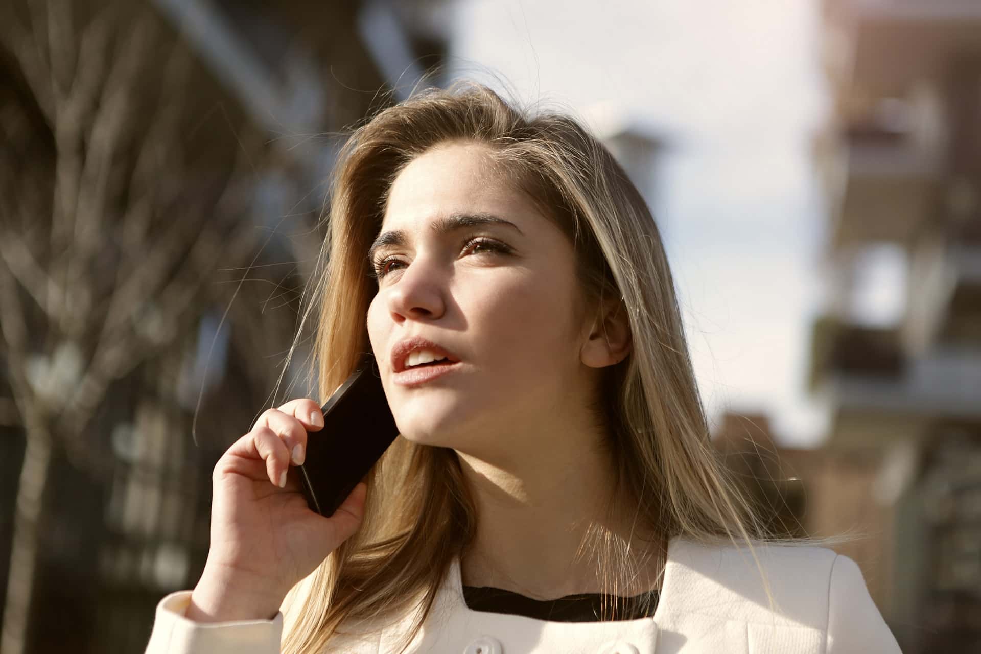 woman talking on smartphone