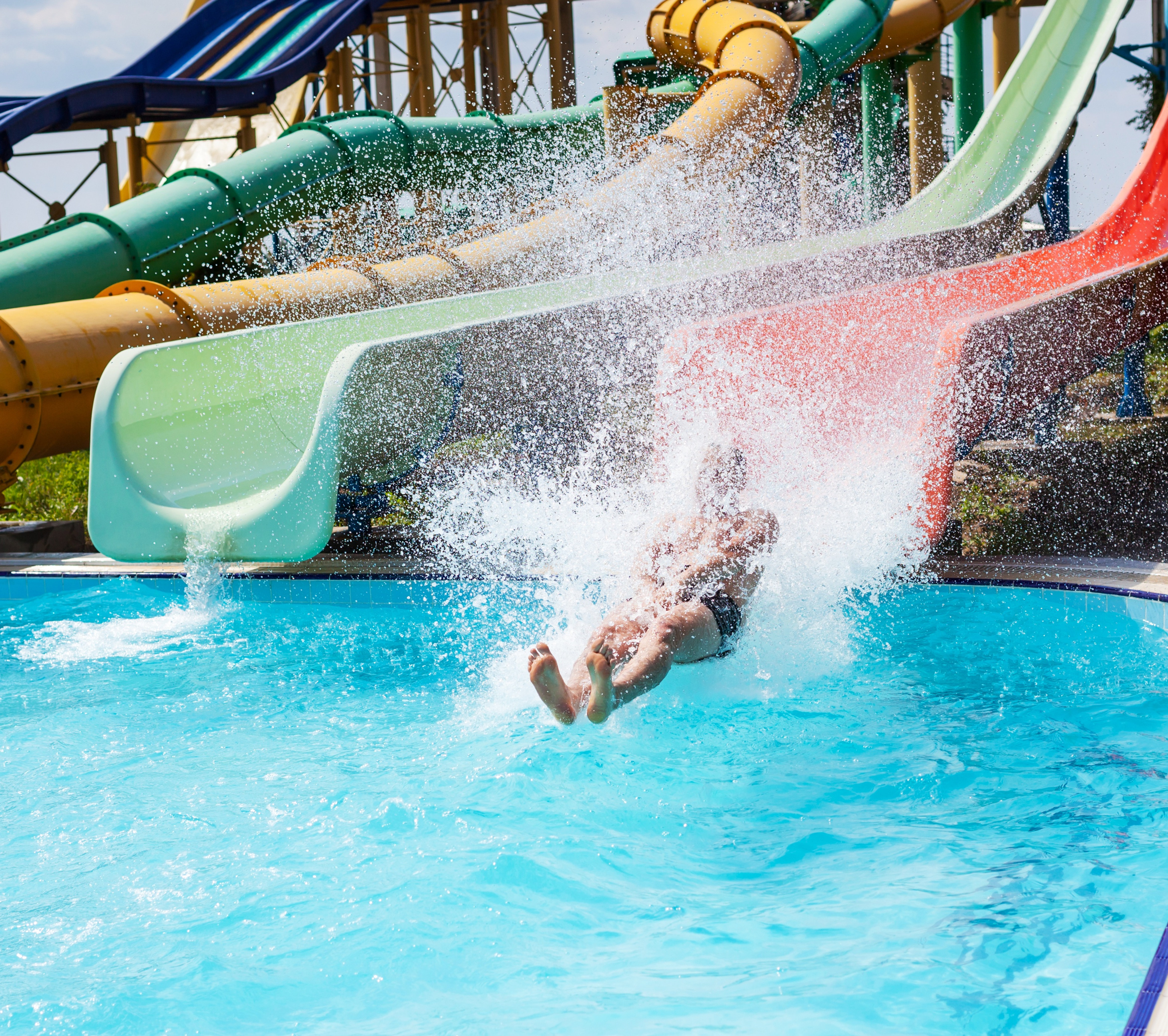 water slide at water park